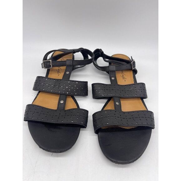 American Eagle Black Strappy Sandals Size 10 - Picture 3 of 8